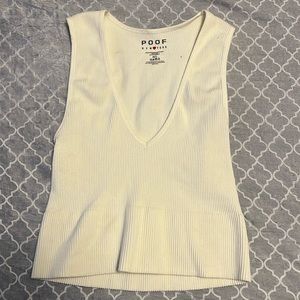 Poof deep V crop top